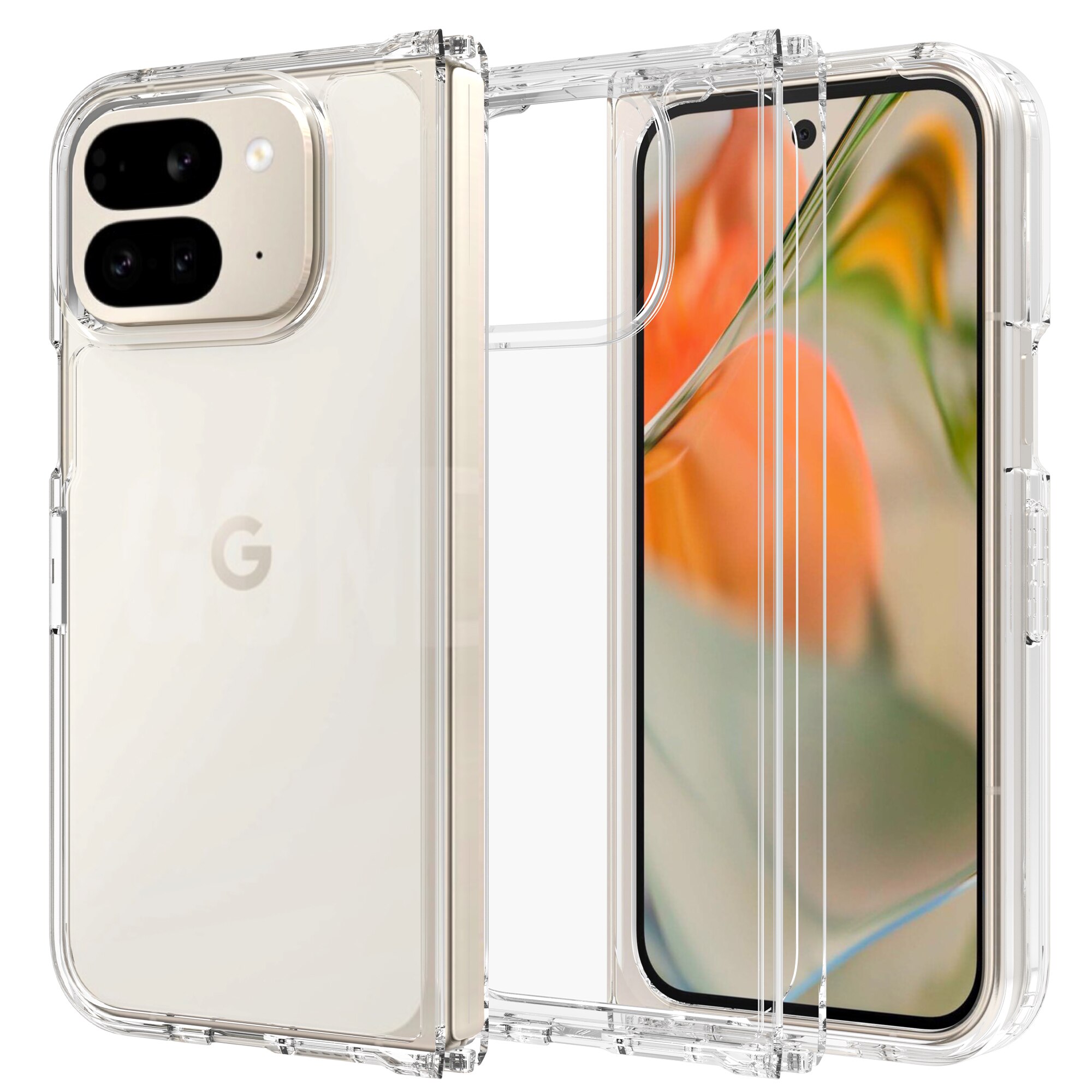 Google Pixel 9 Pro Fold Crystal Hybrid-deksel, Gjennomsiktig