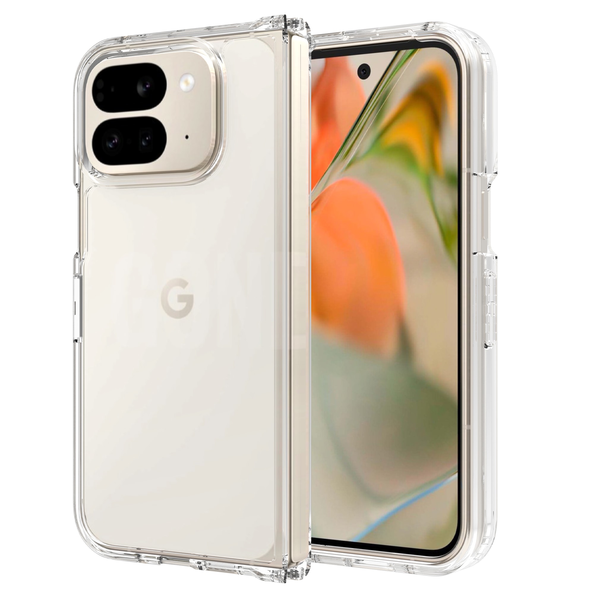 Google Pixel 9 Pro Fold Crystal Hybrid-deksel, Gjennomsiktig