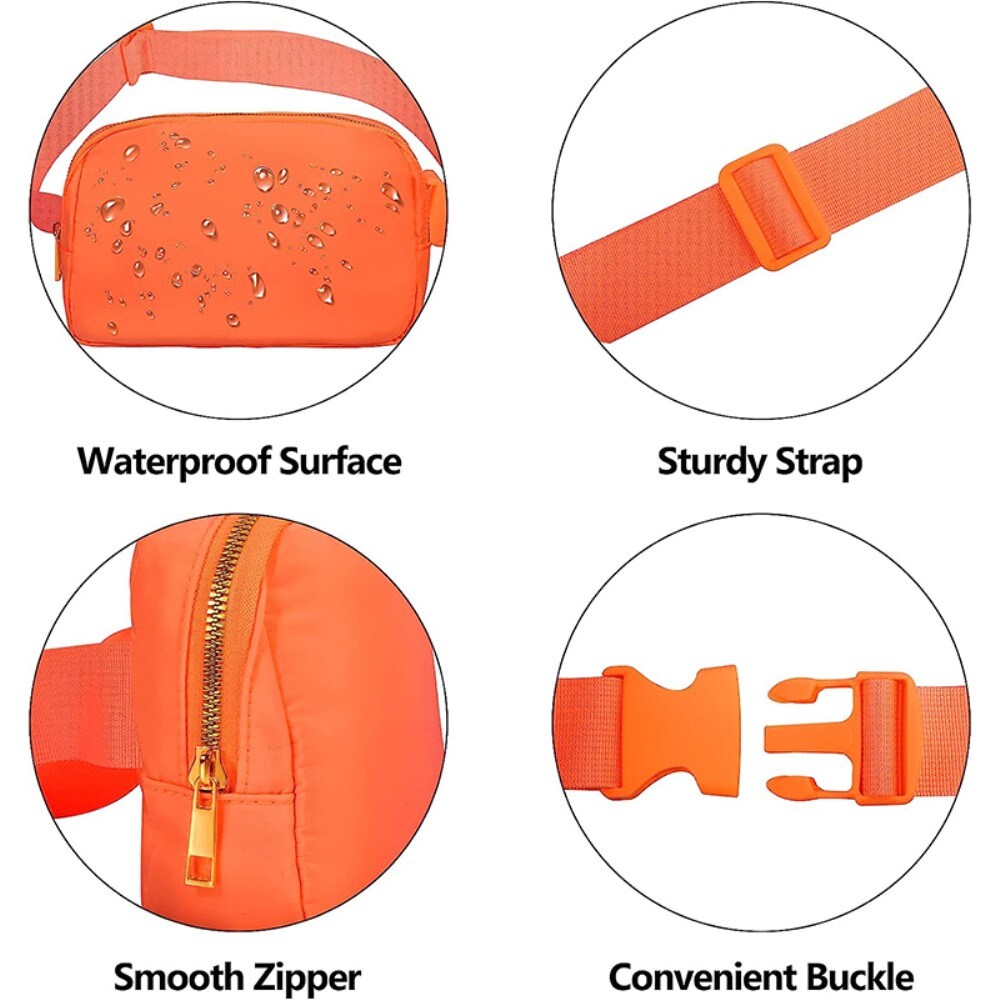 Crossbody-veske i nylon, Oransje