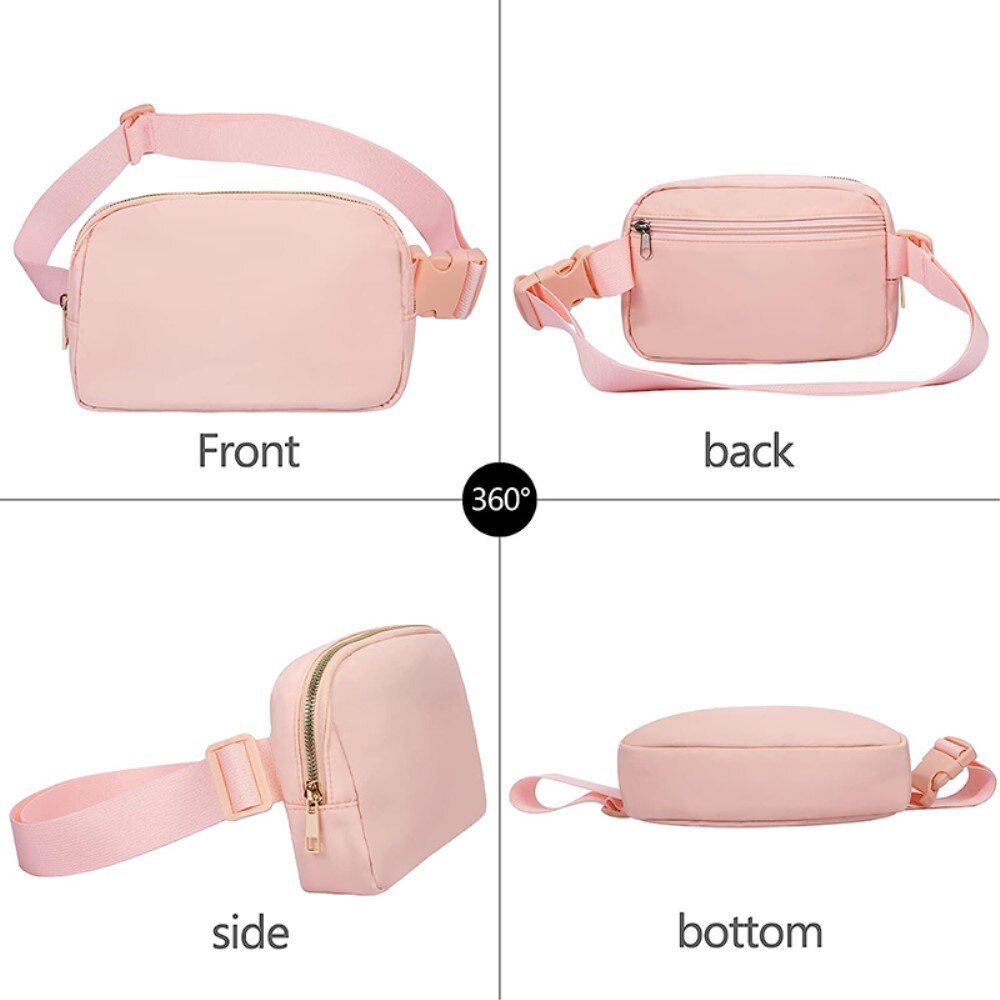 Crossbody-veske i nylon, Rosa