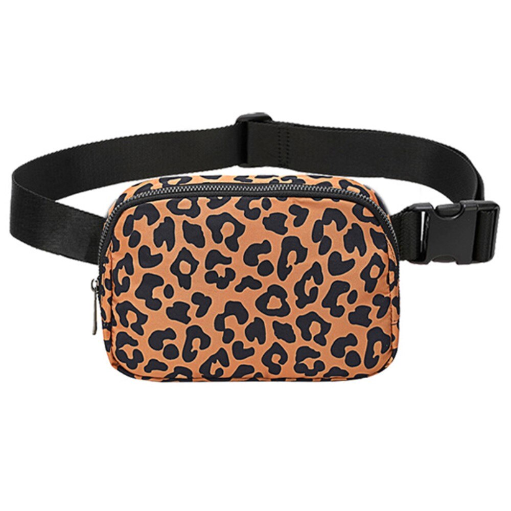 Crossbody-veske i nylon, Leopard