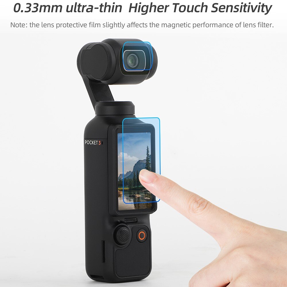 DJI Osmo Pocket 3 Skjermbeskytter & Linsebeskytter i Herdet Glass