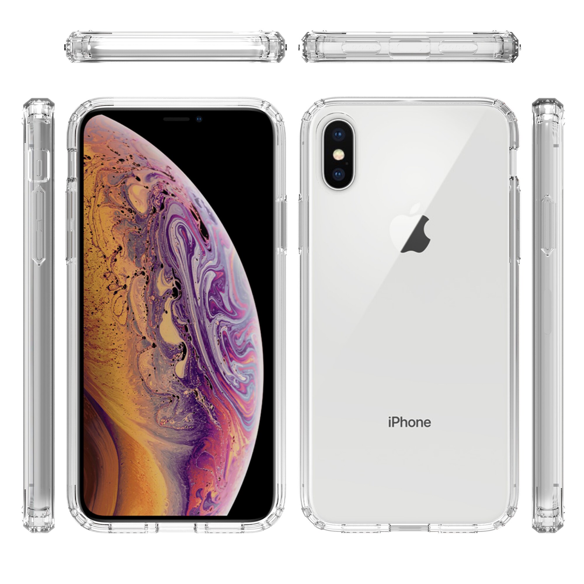 iPhone X/XS Crystal Hybrid-deksel, Gjennomsiktig