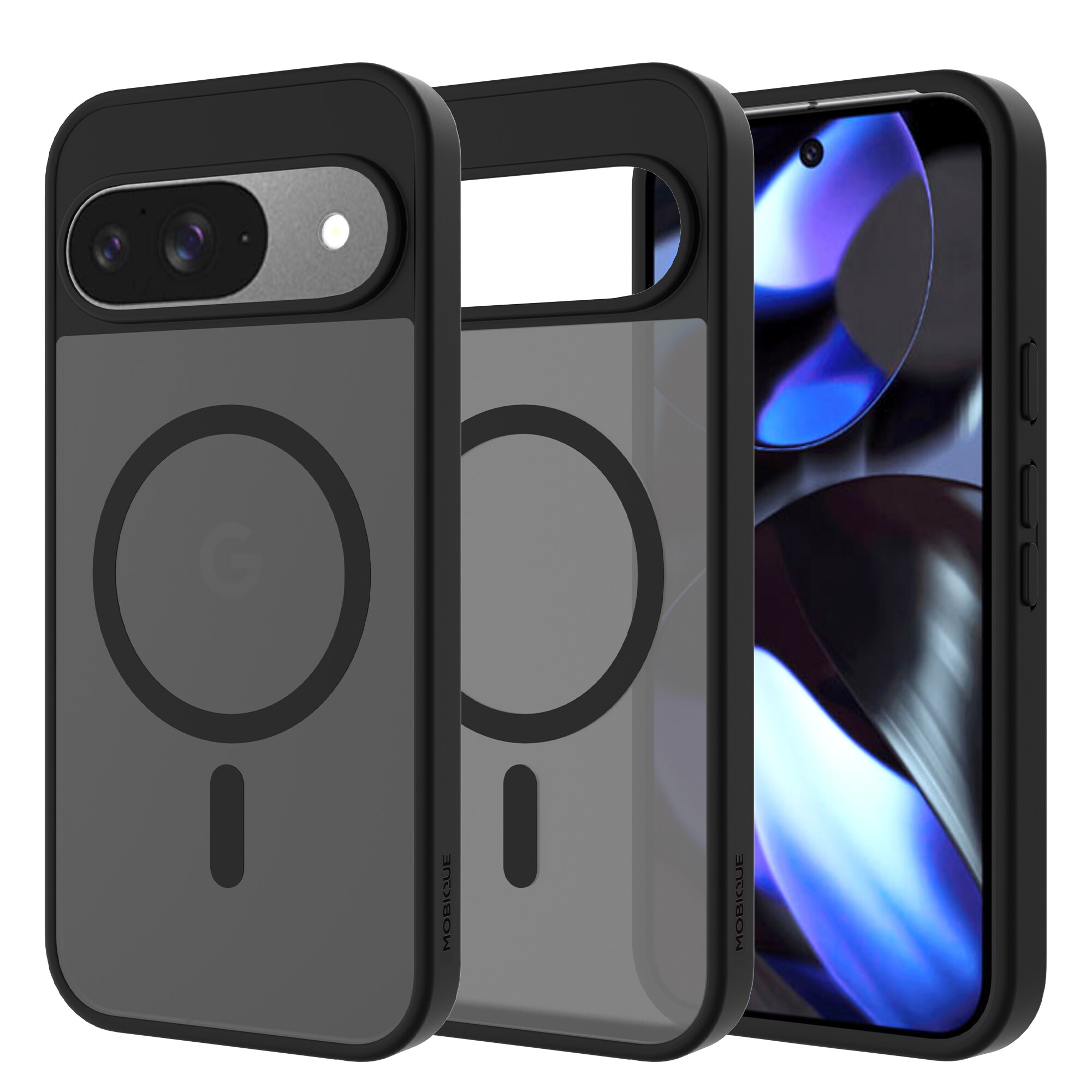 Google Pixel 9 Hybrid-deksel Magnetisk, Frosted Black