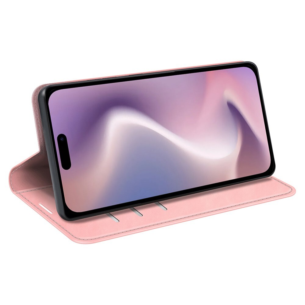 iPhone 16 Slankt etui med kortlomme, Rosa