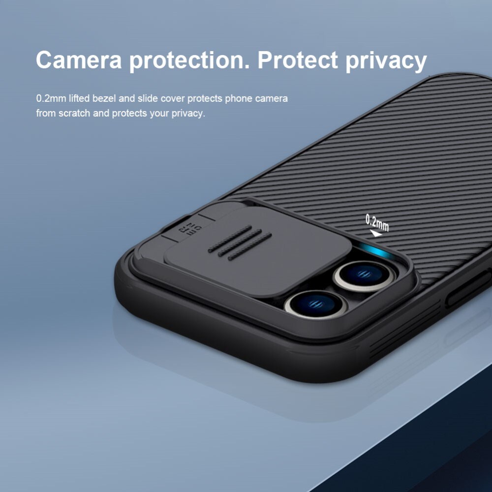 iPhone 14 Pro Deksel med kameralinsebeskyttelse - CamShield, Svart