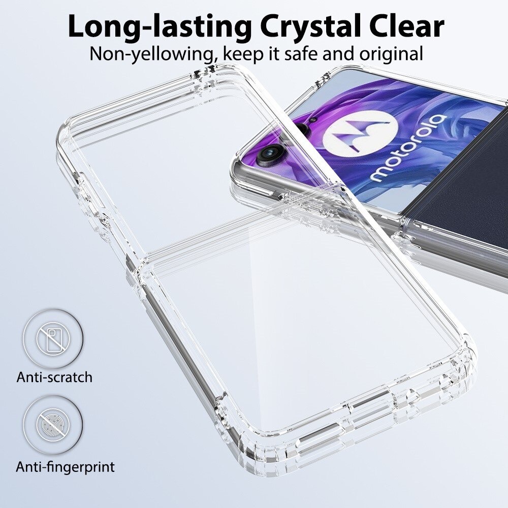 Motorola Razr 50 Ultra Crystal Hybrid-deksel, Gjennomsiktig