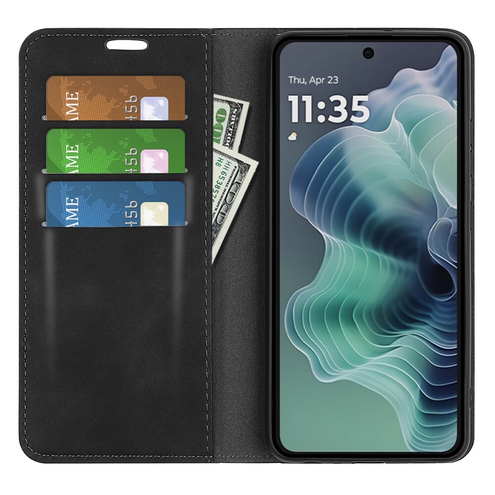 Motorola Moto G35 Slankt etui med kortlomme, Svart