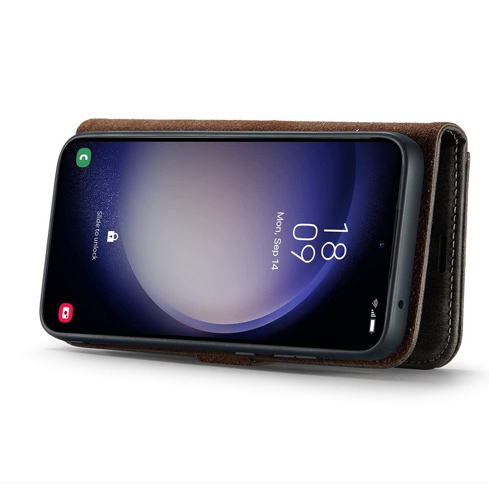 Samsung Galaxy S25 Plus Lommeboketui med avtakbart deksel, Brown