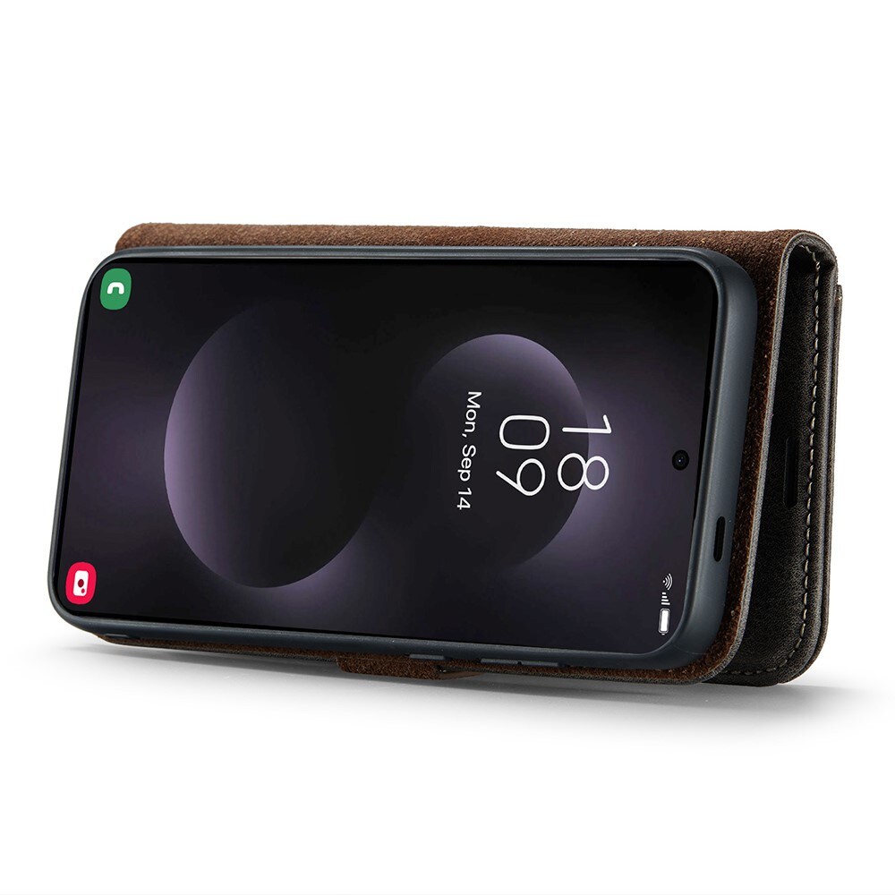 Samsung Galaxy S25 Edge Lommeboketui med avtakbart deksel, Brown