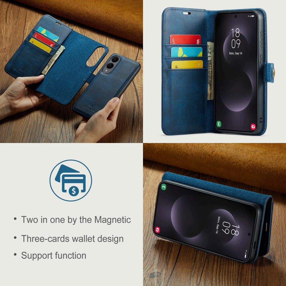Samsung Galaxy S25 Edge Lommeboketui med avtakbart deksel, Blue