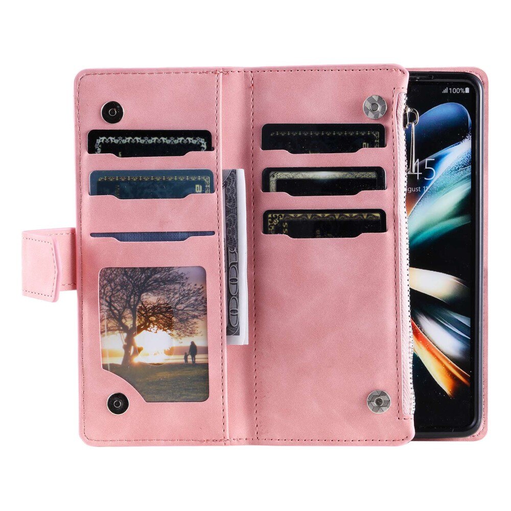 Samsung Galaxy Z Fold 4 Vattert lommebokveske, Rosa