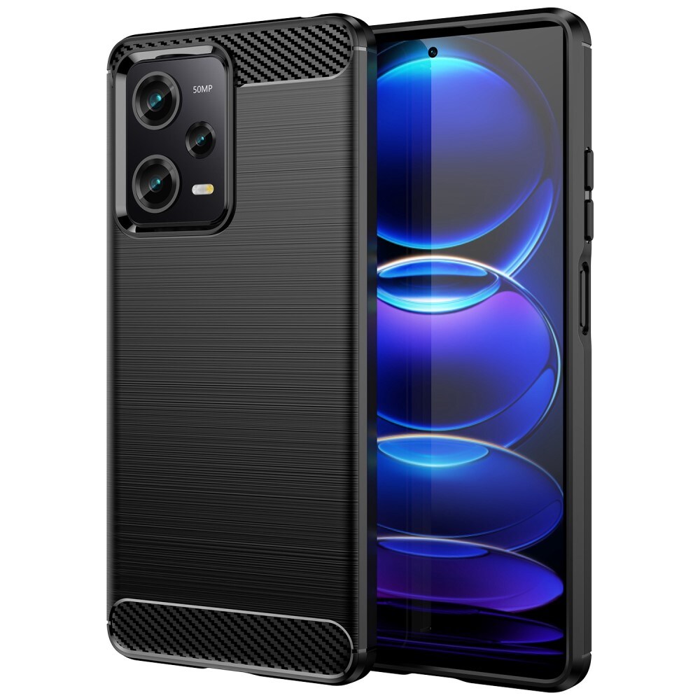 Xiaomi Redmi Note 12 Pro TPU-deksel Brushed, Svart