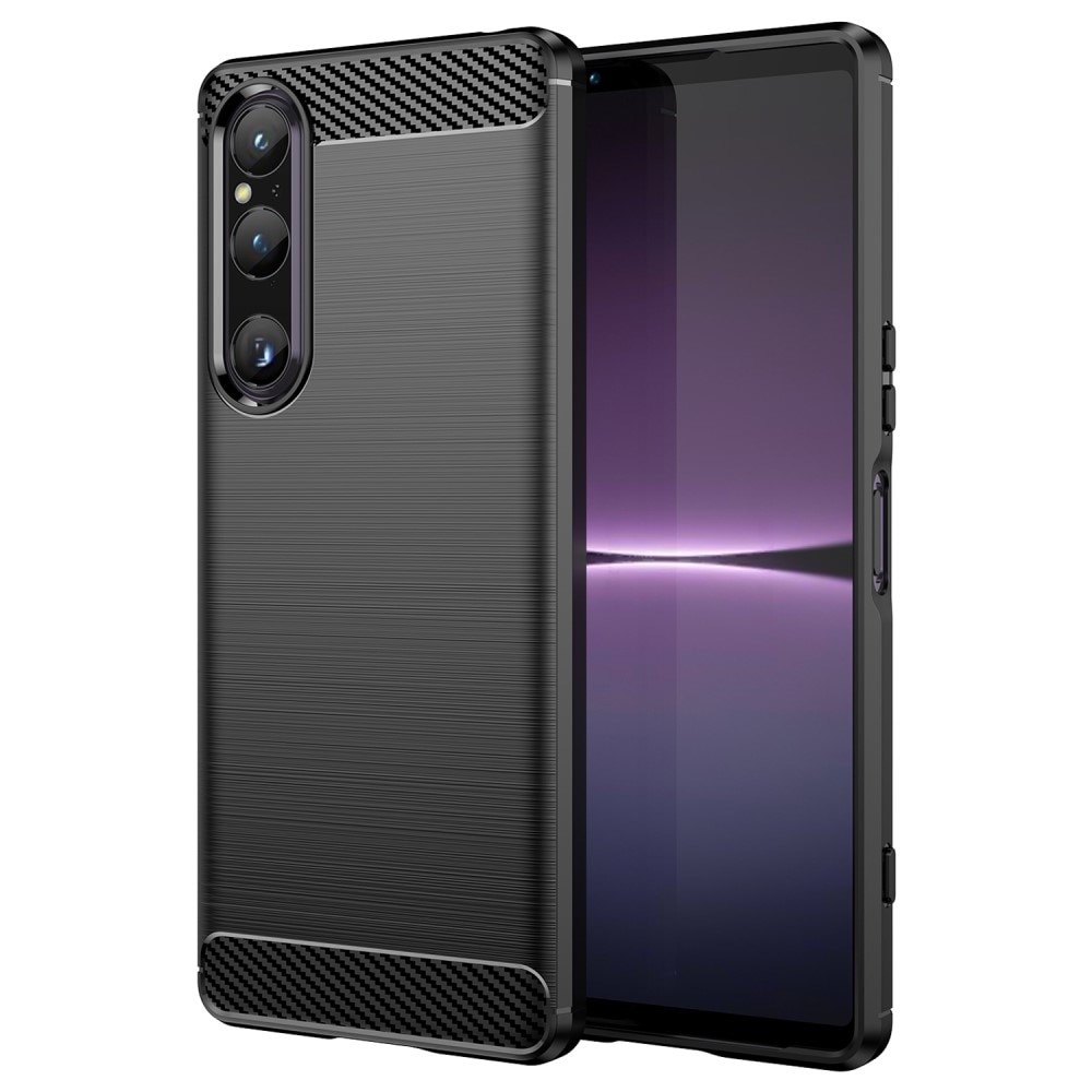 Sony Xperia 1 V TPU-deksel Brushed, Svart