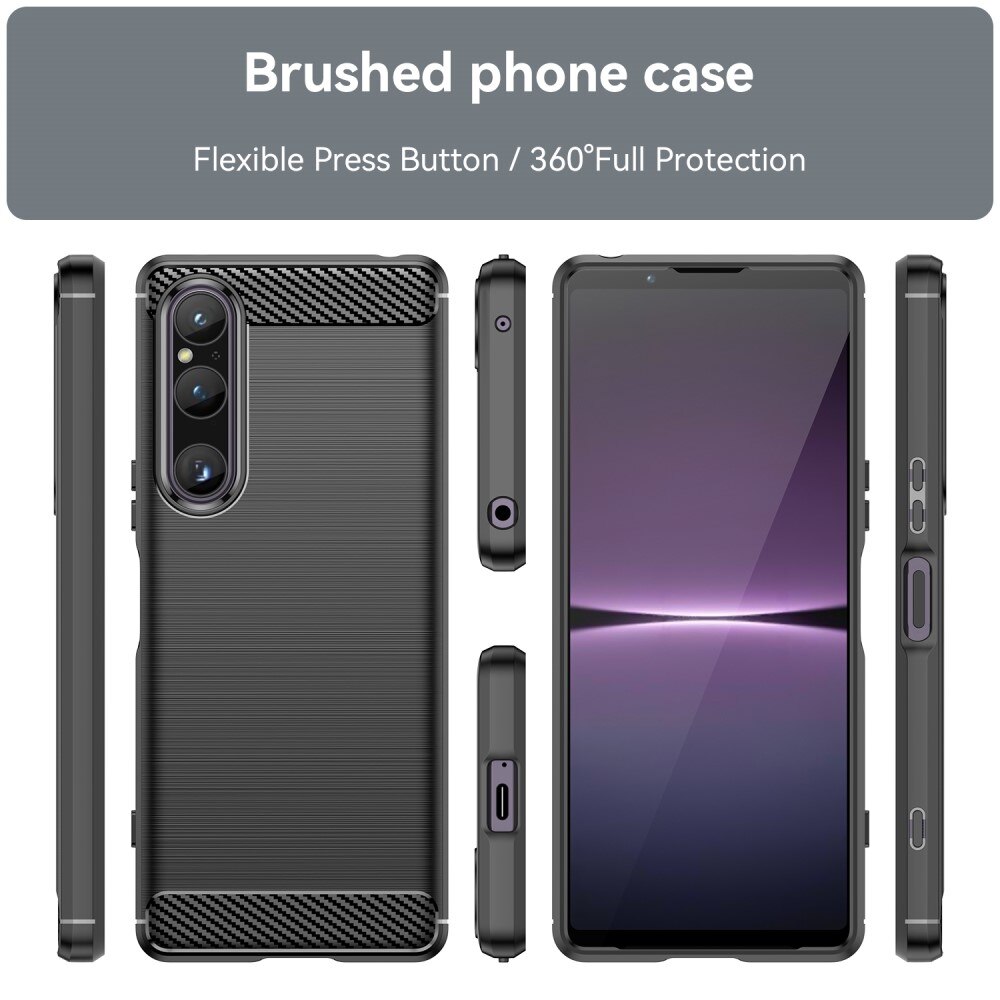 Sony Xperia 1 V TPU-deksel Brushed, Svart