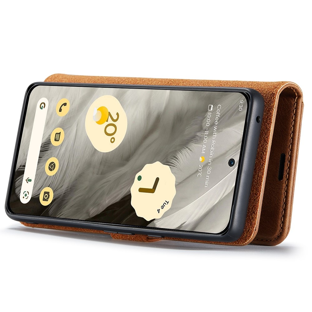 Google Pixel 8 Lommeboketui med avtakbart deksel, Cognac