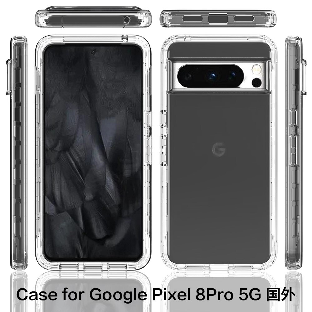 Google Pixel 8 Pro Deksel Full Protection, Gjennomsiktig