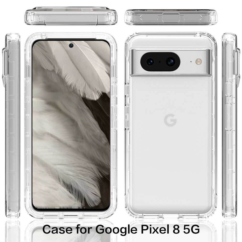 Google Pixel 8 Deksel Full Protection, Gjennomsiktig