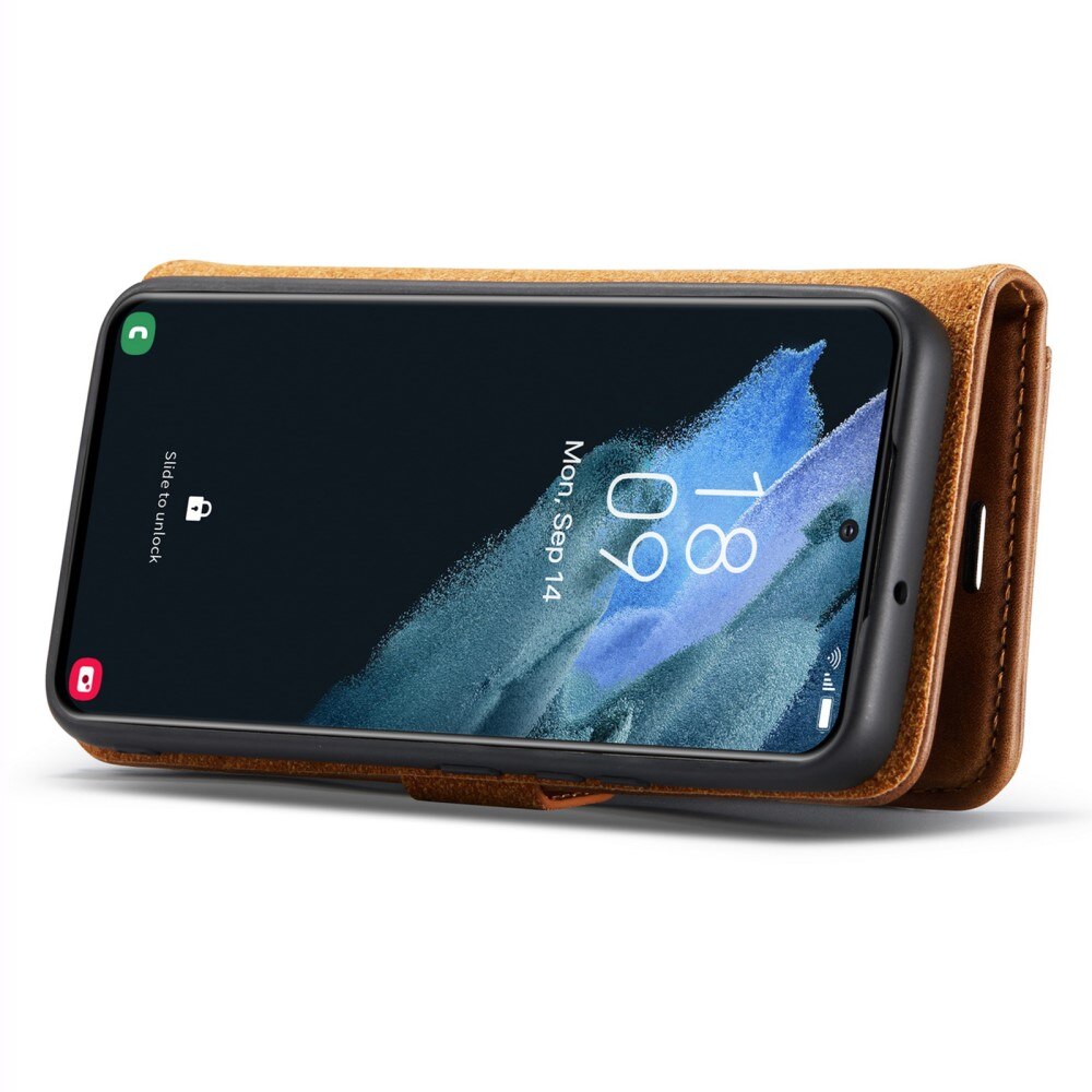 Samsung Galaxy S24 Plus Lommeboketui med avtakbart deksel, Cognac