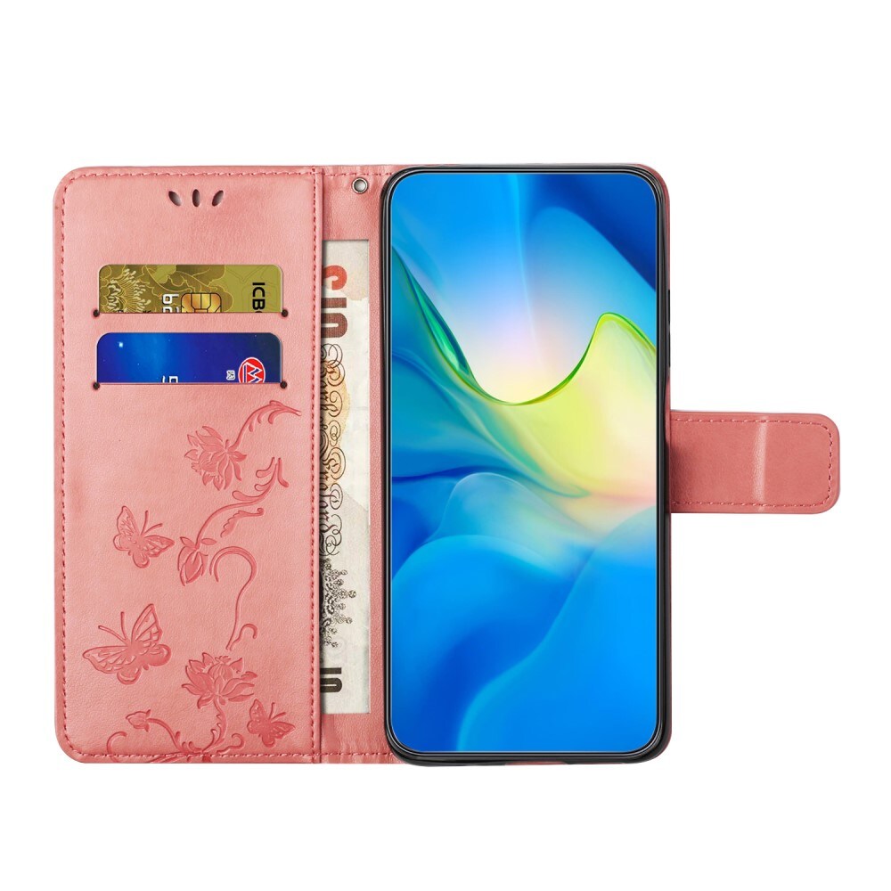 Xiaomi Redmi Note 13 4G Mobiletui med sommerfugler, Rosa