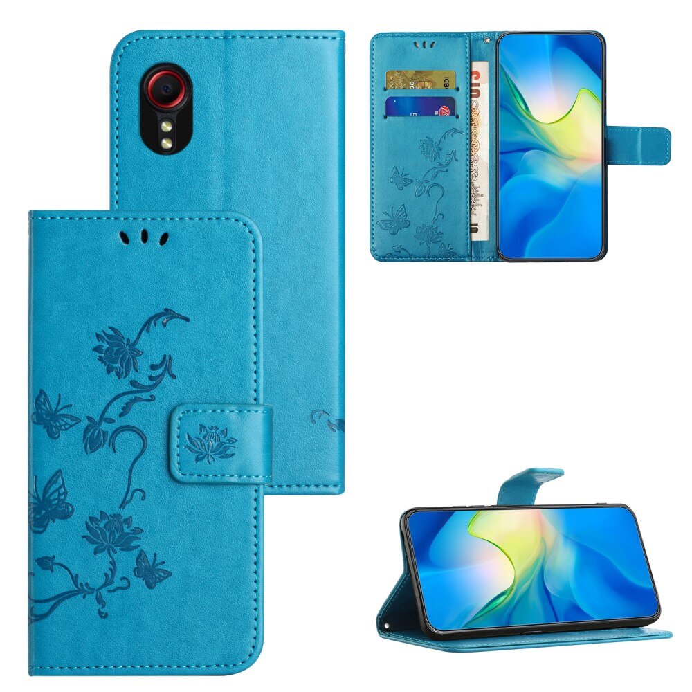 Samsung Galaxy Xcover 7 Mobiletui med sommerfugler, Blå