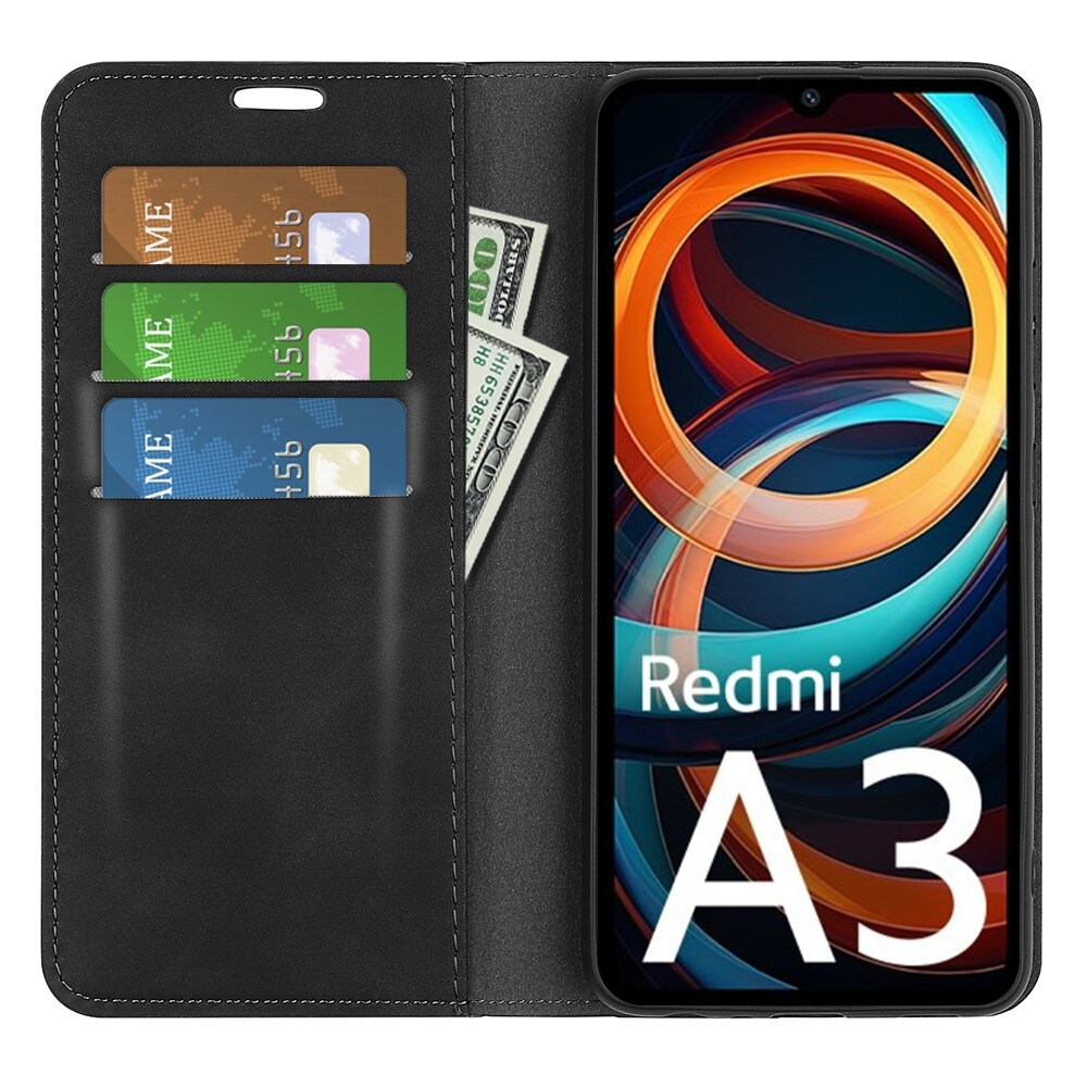 Xiaomi Redmi A3 Slankt etui med kortlomme, Svart