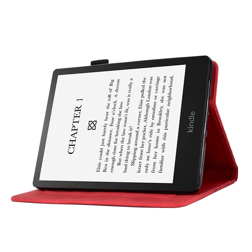 Amazon Kindle Paperwhite 11th gen (2021) Stilig etui med kortlomme, Rød