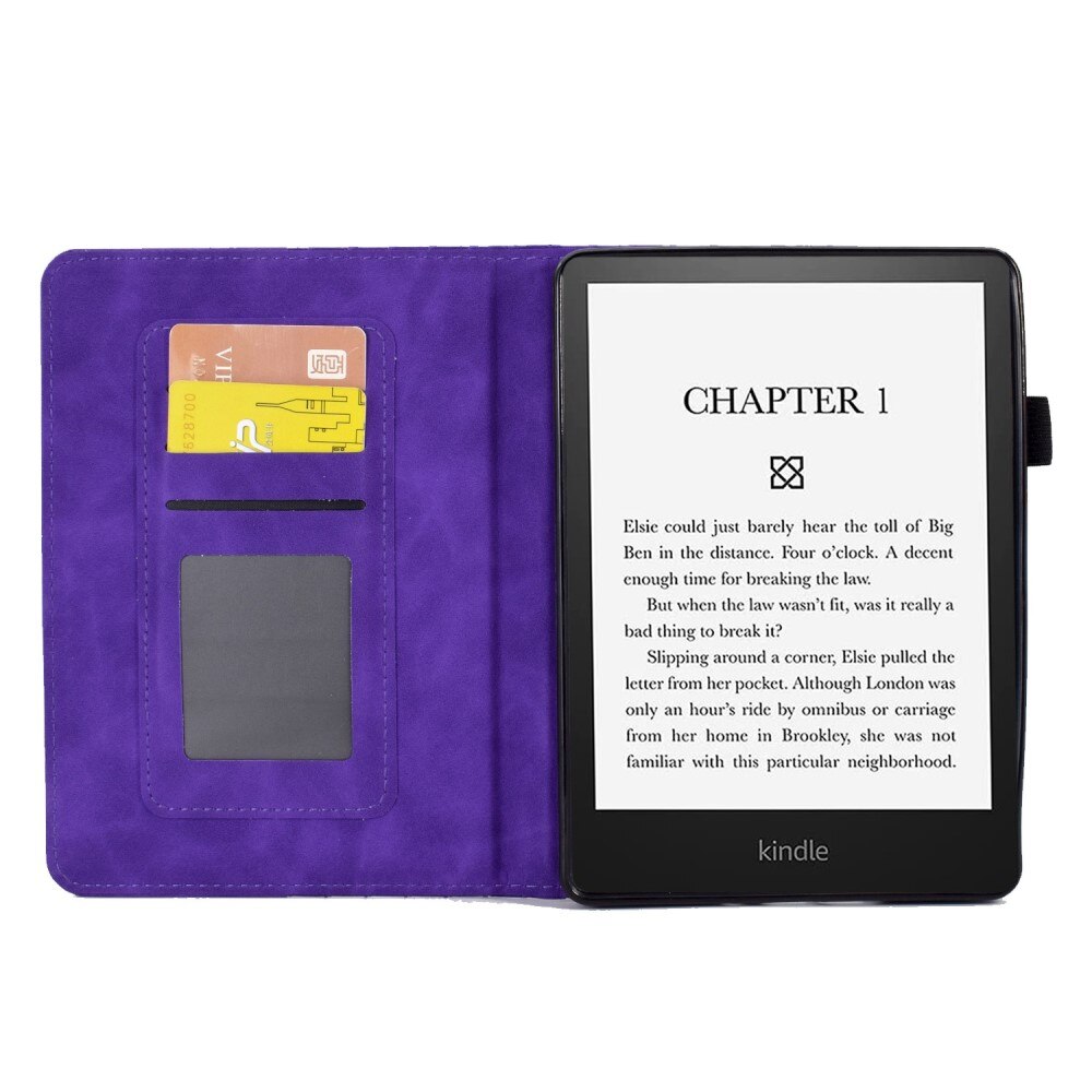 Amazon Kindle Paperwhite Signature Edition (2023) Stilig etui med kortlomme, Lilla