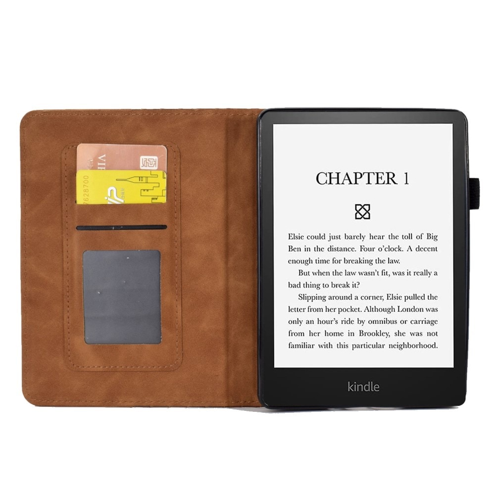 Amazon Kindle Paperwhite Signature Edition (2023) Stilig etui med kortlomme, Brun