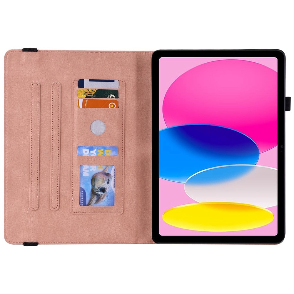 Apple iPad 10.9 10th Gen (2022) Fint etui med sommerfugler, Rosa