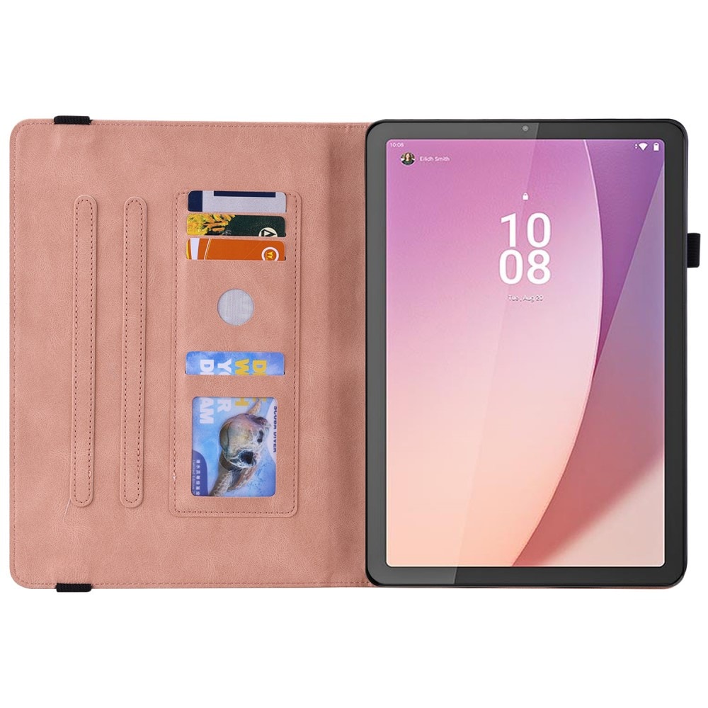 Lenovo Tab M9 Fint etui med sommerfugler, Rosa