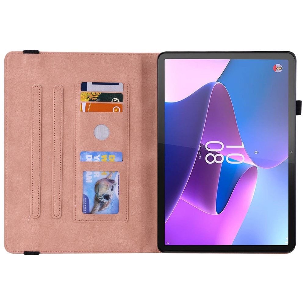  Lenovo Tab P12 Fint etui med sommerfugler, Rosa