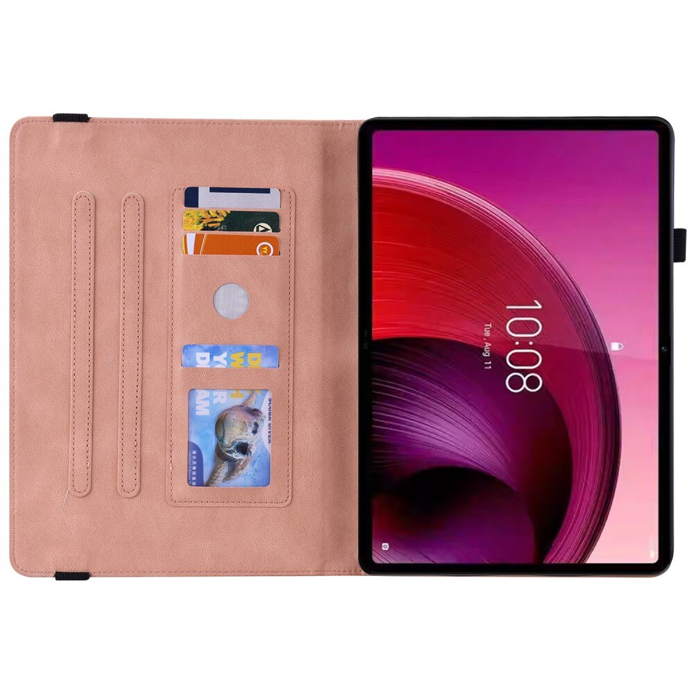  Lenovo Tab M10 5G Fint etui med sommerfugler, Rosa