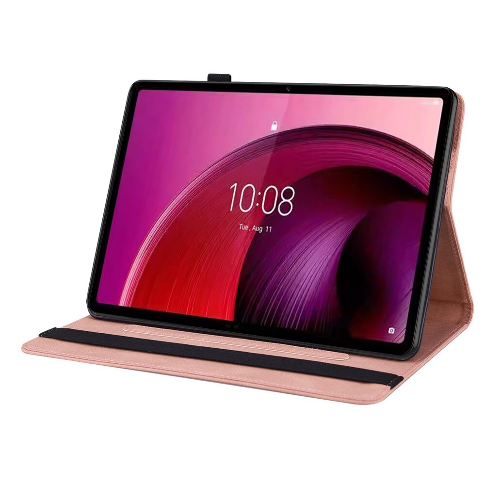  Lenovo Tab M10 5G Fint etui med sommerfugler, Rosa