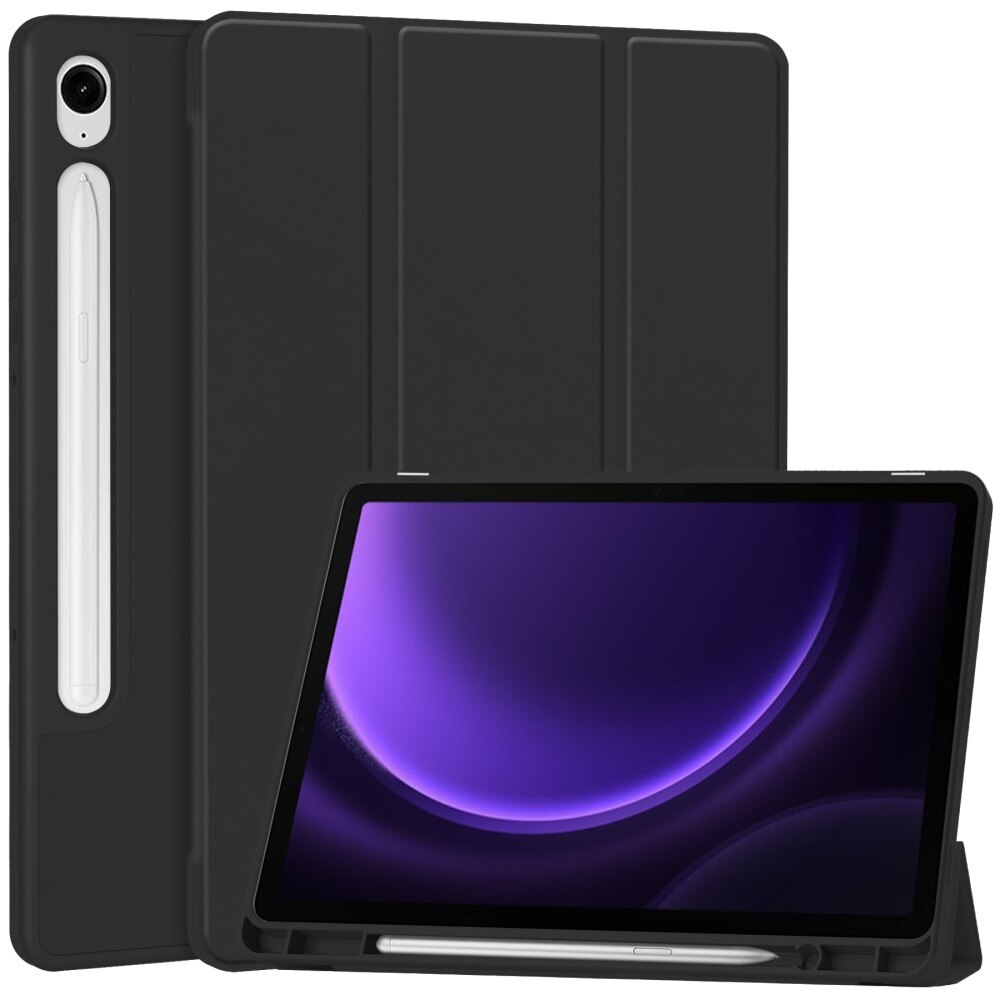 Samsung Galaxy Tab S9 FE Tri-fold etui med pennholder, Svart