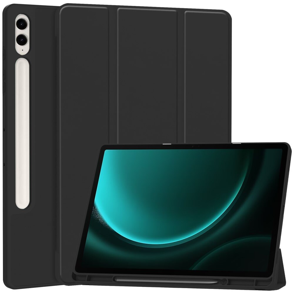 Samsung Galaxy Tab S9 FE Plus Tri-fold etui med pennholder, Svart