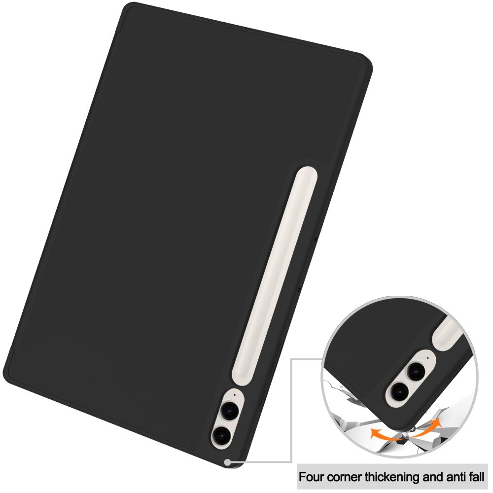 Samsung Galaxy Tab S9 FE Plus Tri-fold etui med pennholder, Svart