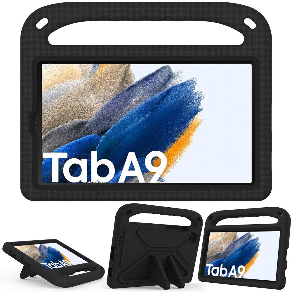 Samsung Galaxy Tab A9 Støtsikkert deksel/etui med håndtak, Svart