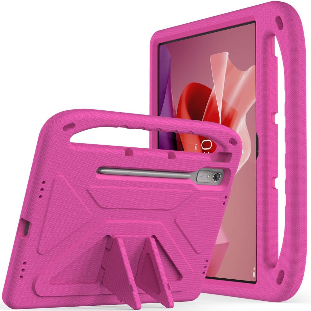  Lenovo Tab P12 Støtsikkert deksel/etui med håndtak, Rosa