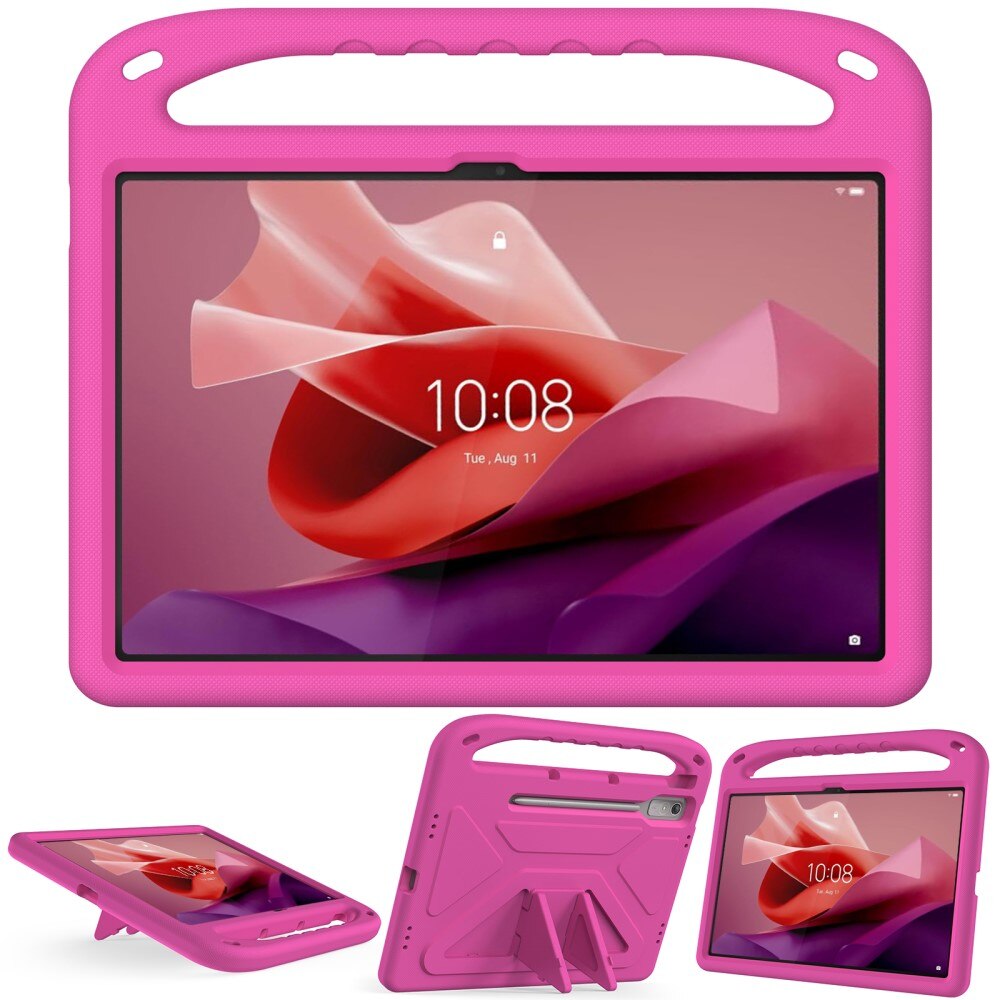  Lenovo Tab P12 Støtsikkert deksel/etui med håndtak, Rosa