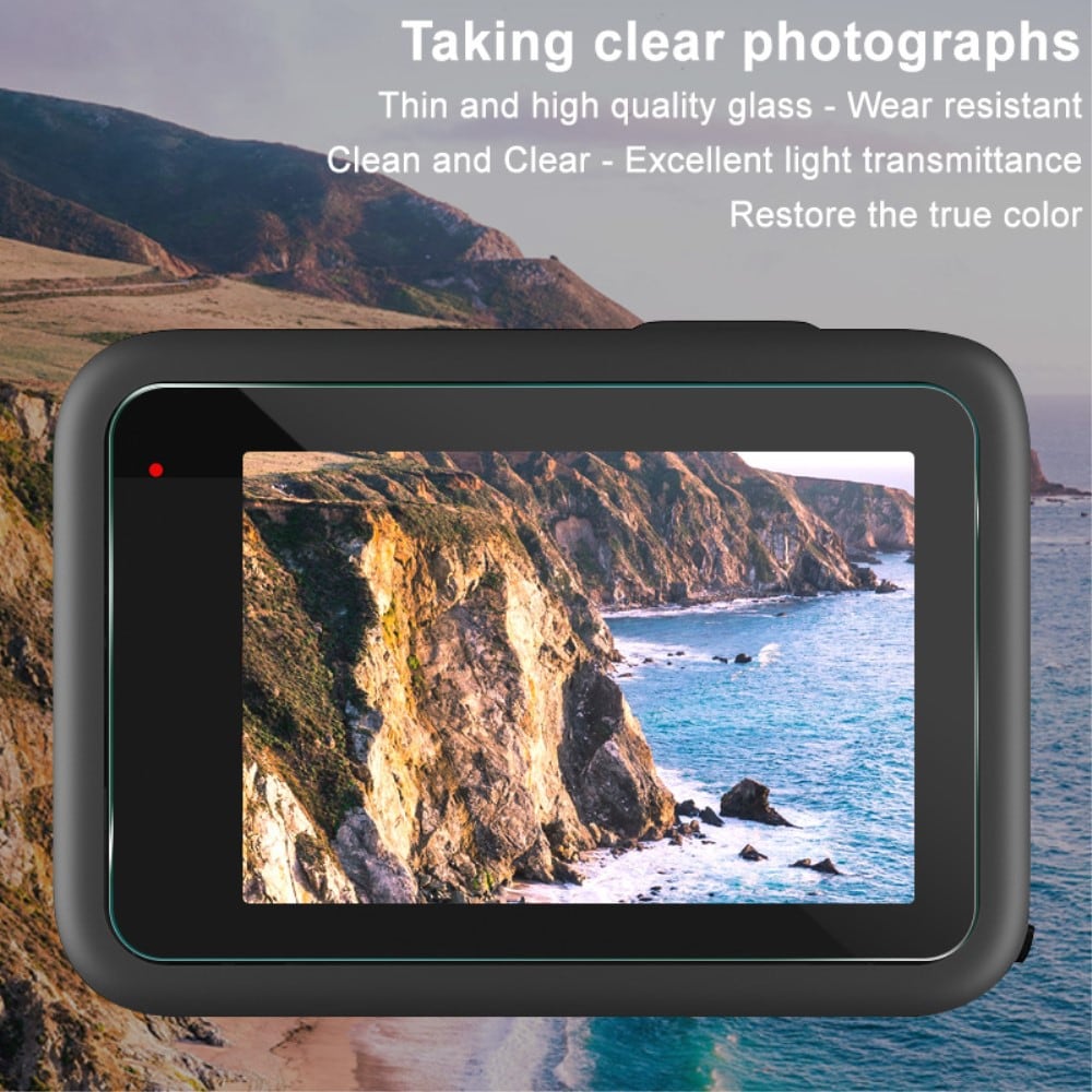 GoPro HERO12 Black Heltdekkende Skjermbeskytter + Linseskjerm i Glass