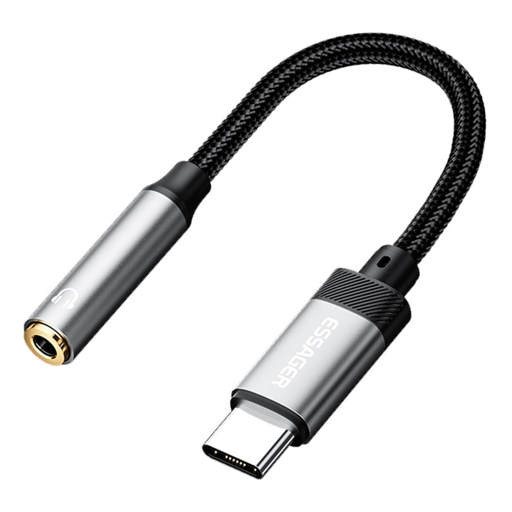 Adapter DAC USB-C til 3,5 mm svart