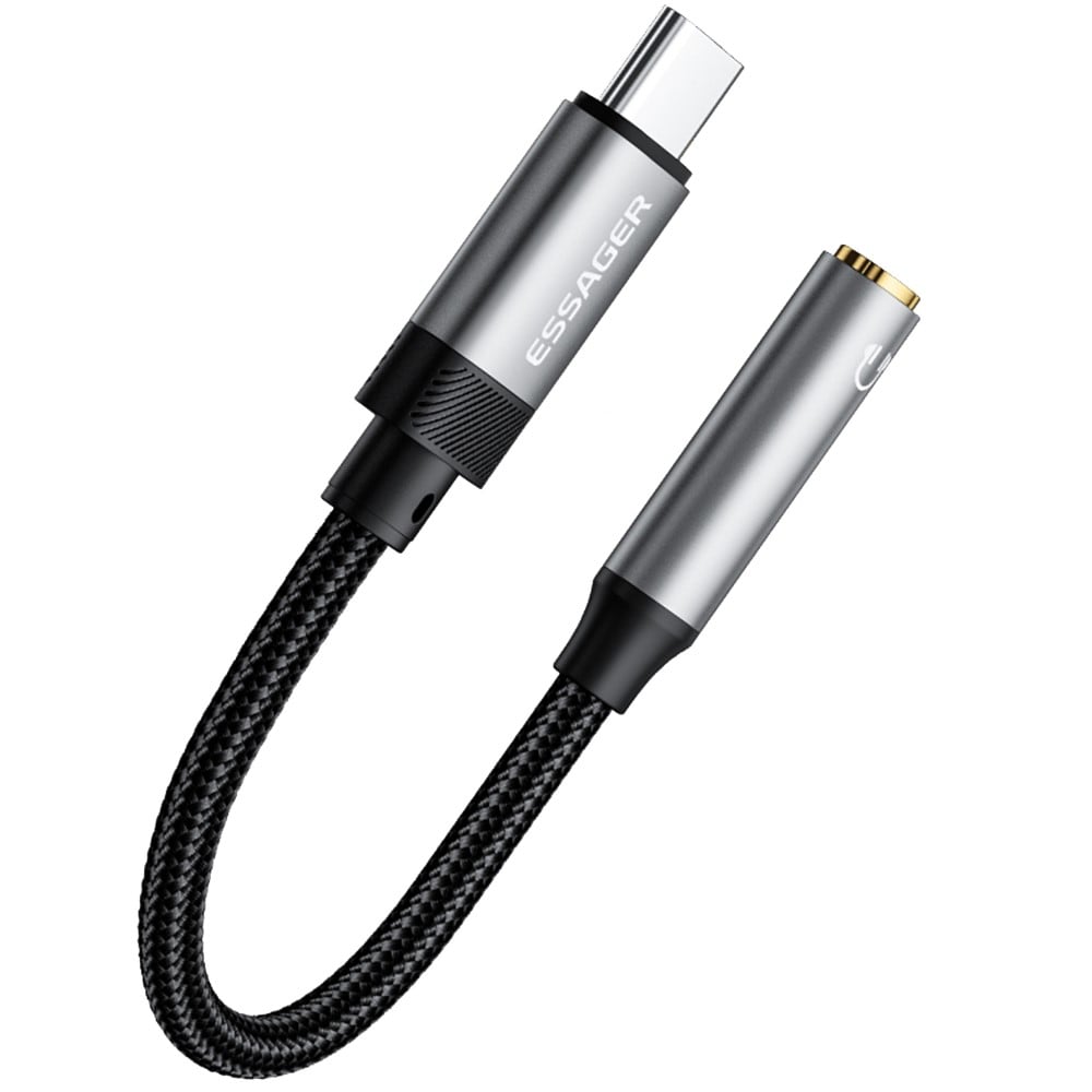 Adapter DAC USB-C til 3,5 mm svart