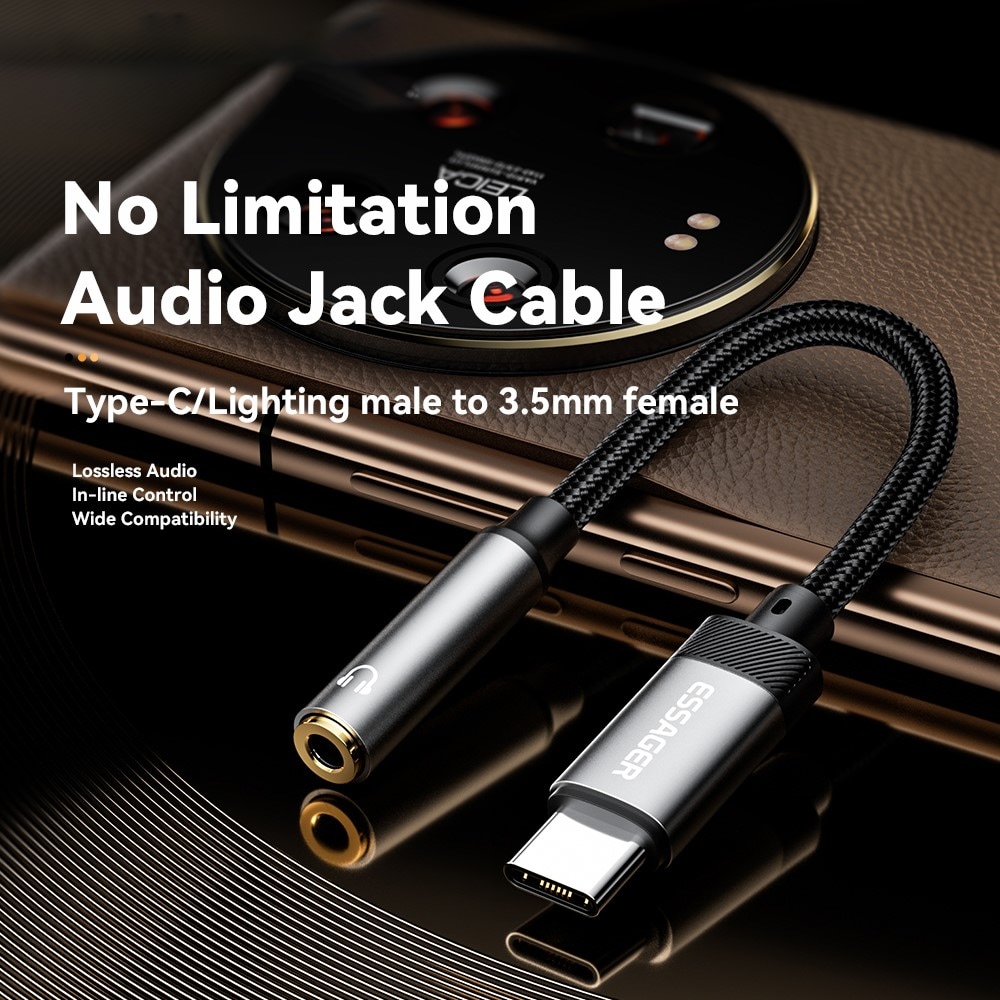 Adapter DAC USB-C til 3,5 mm svart