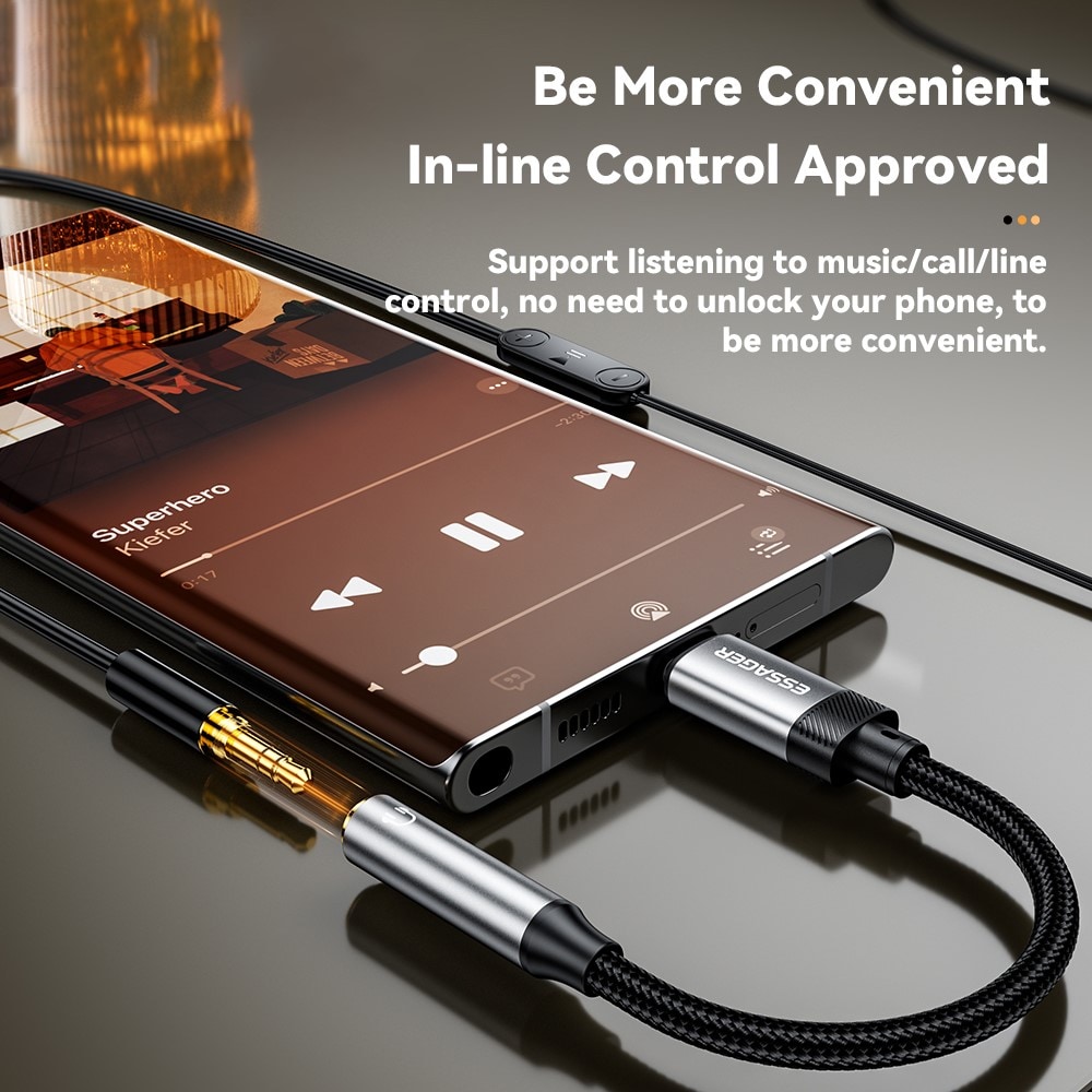 Adapter DAC USB-C til 3,5 mm svart