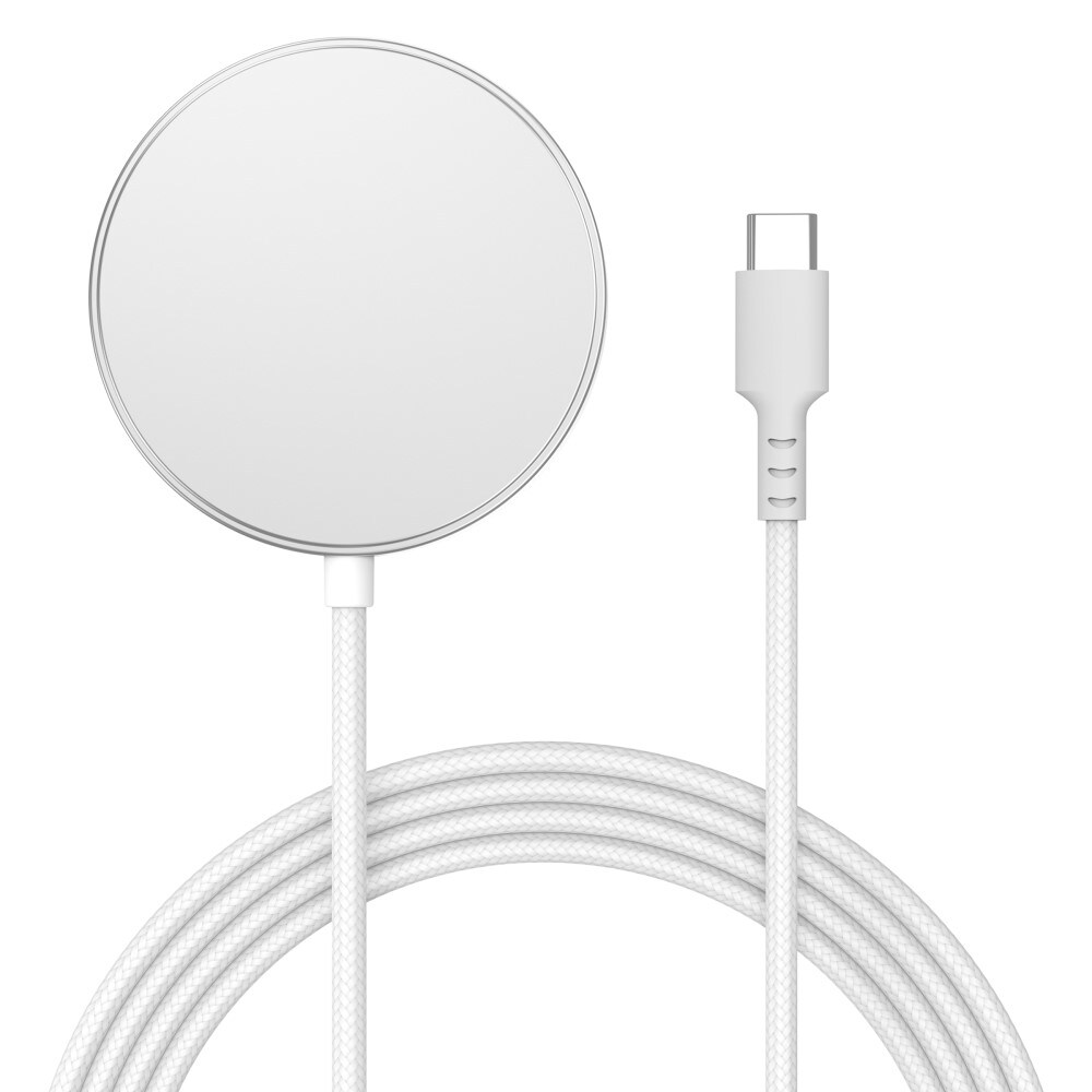 Trådløs lader Qi2 15W MagSafe, Hvit