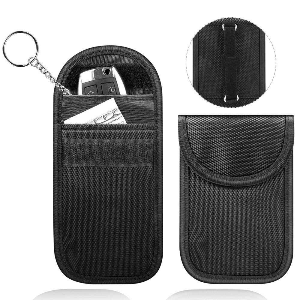 Keyless Go Bilnøkkel-etui med belteholder og RFID-beskyttelse, Karbonfiber