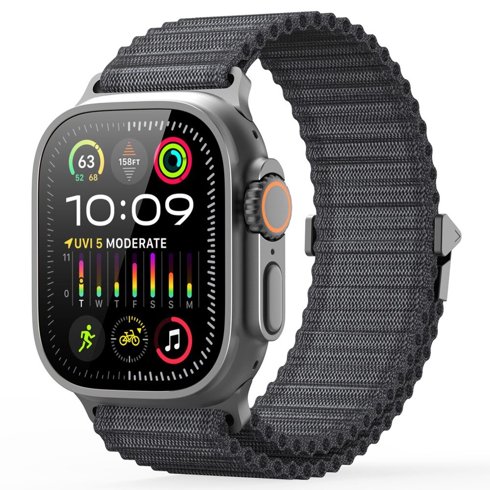 Apple Watch SE 44mm Active nylonreim, Svart