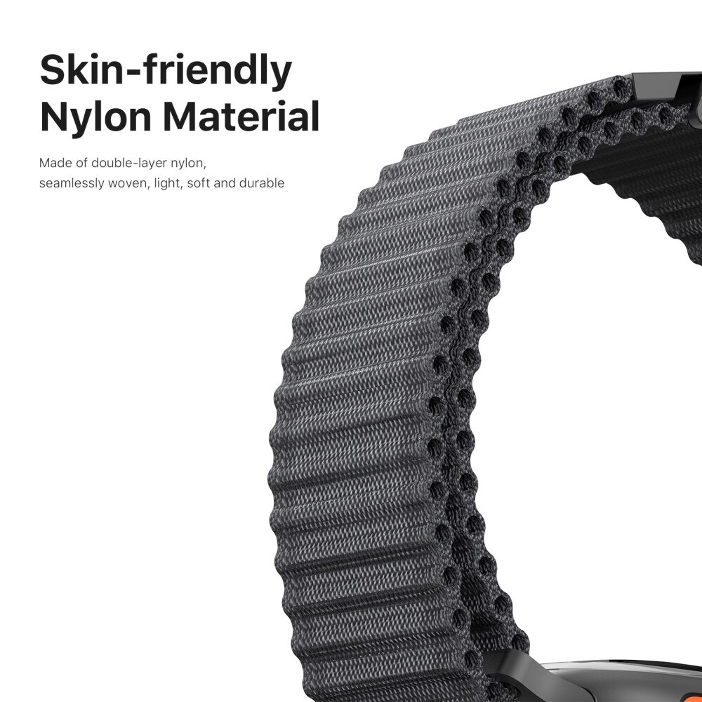 Apple Watch Series 8 45mm Active nylonreim, Svart