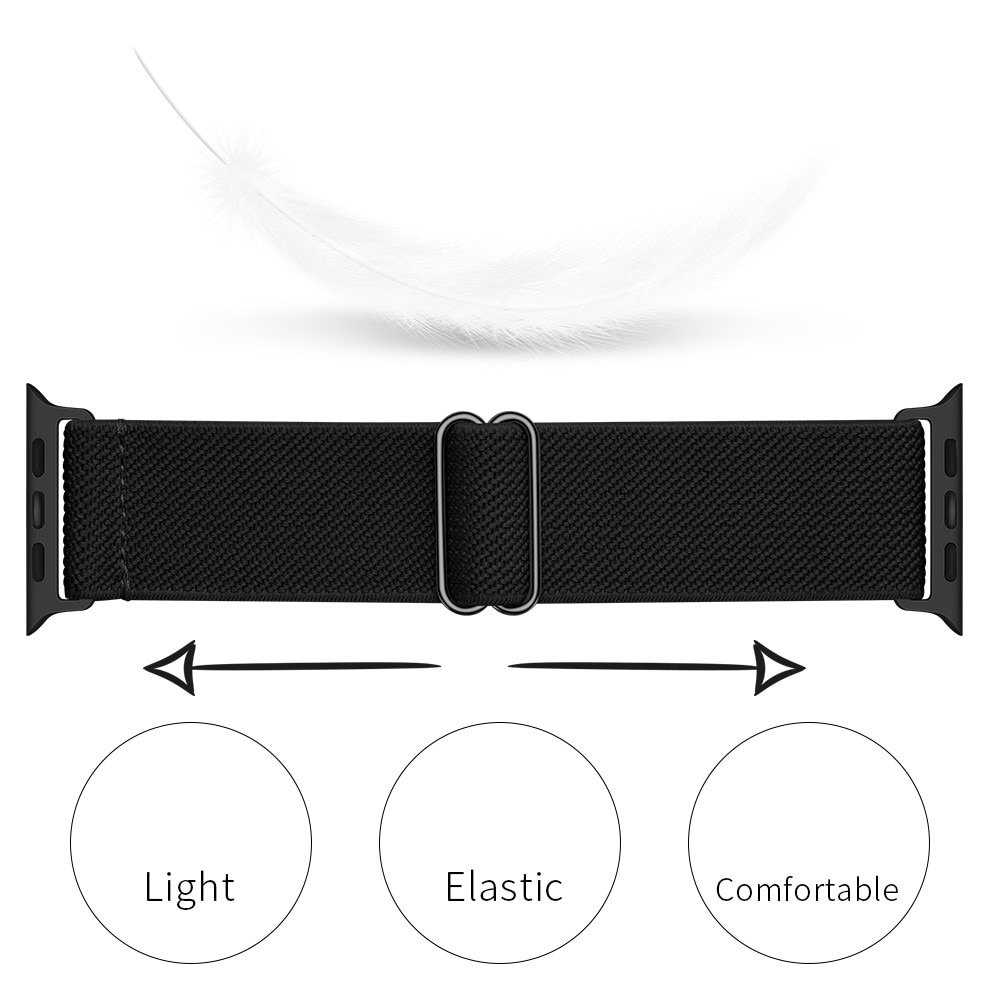 Apple Watch SE 44mm Elastisk armbånd, Svart